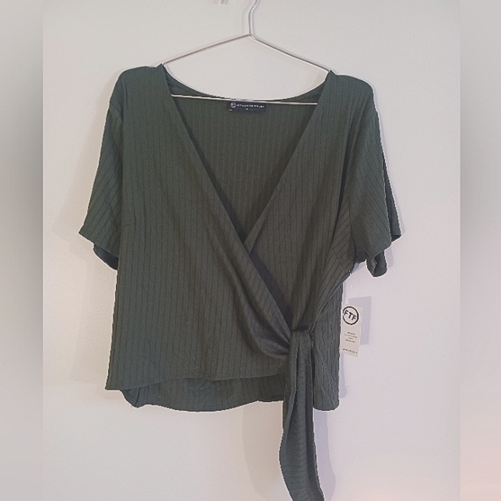 Dark green Rib surplice with tie knot top